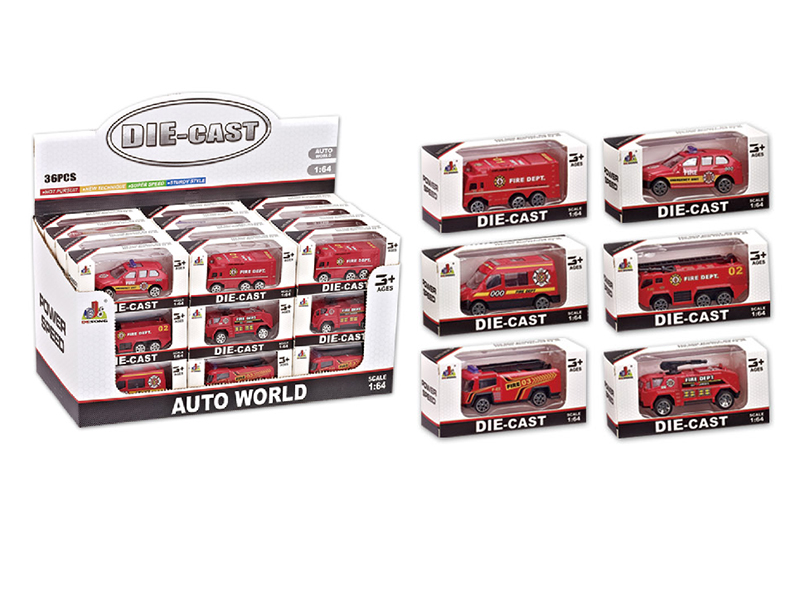 1:64 Alloy Fire Engine 36pcs