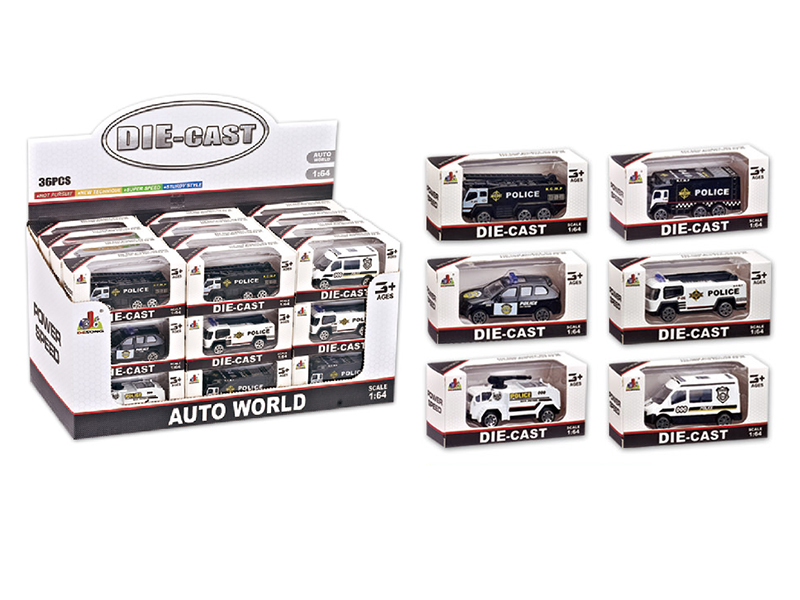 1:64 Alloy Police Cars 36pcs
