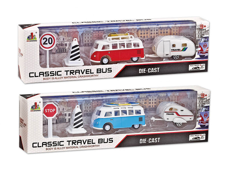 Pull Back Alloy Classic Travel Bus