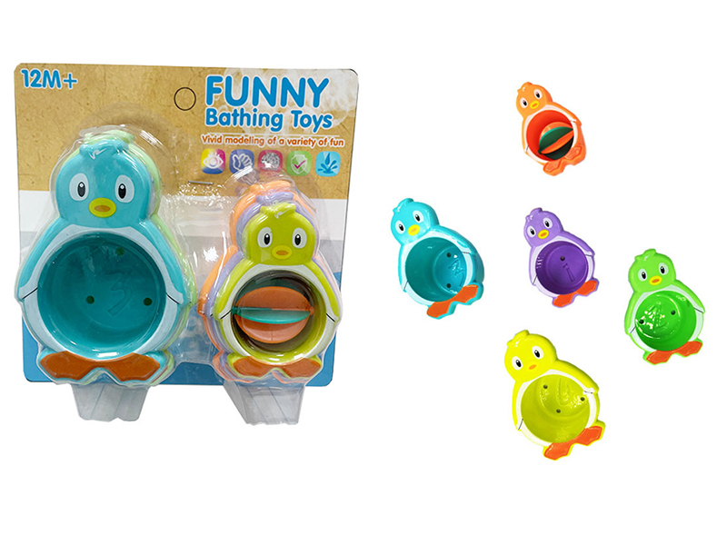 Penguin Stacked Cup Baby Bathing Toys 5pcs