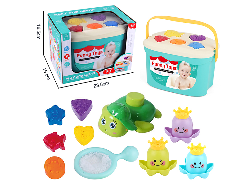 Puzzle Block Shower Storage Bucket Set