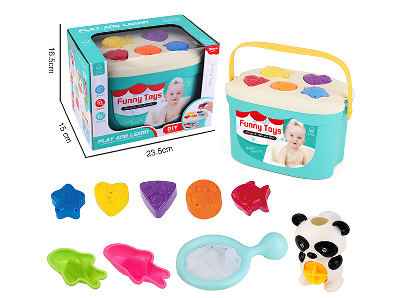 Puzzle Block Shower Storage Bucket Set