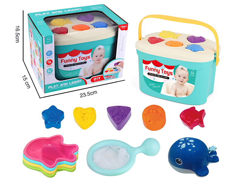 Puzzle Block Shower Storage Bucket Set