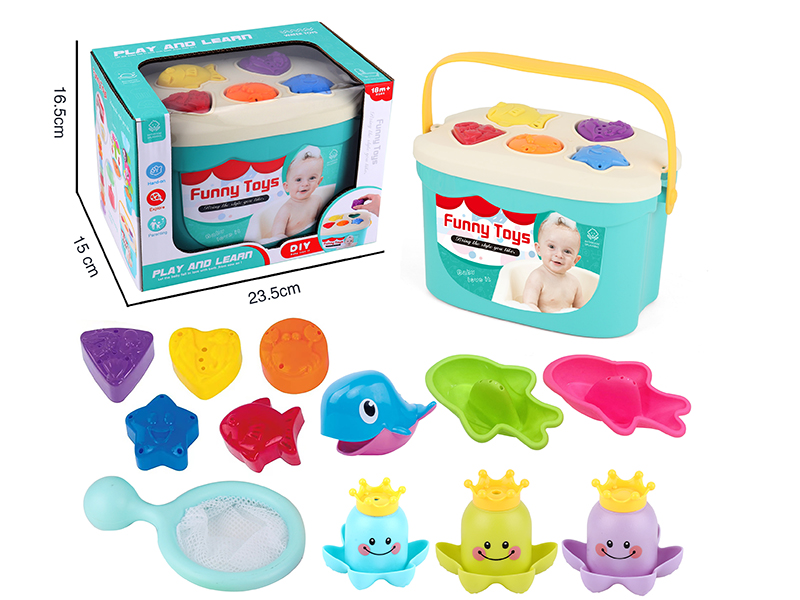 Puzzle Block Shower Storage Bucket Set