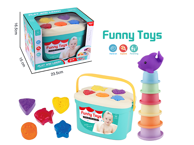 Puzzle Block Shower Storage Bucket Set