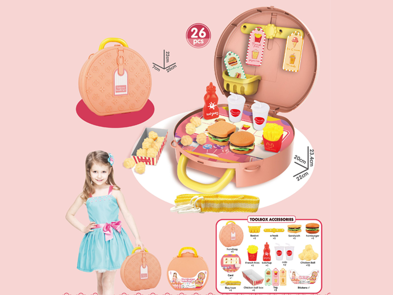 26PCS Burger Toy Suitcase