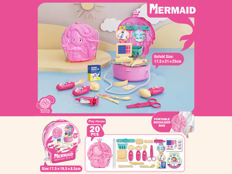 20PCS Mermaid Doctor Toy Table Shoulder Bag
