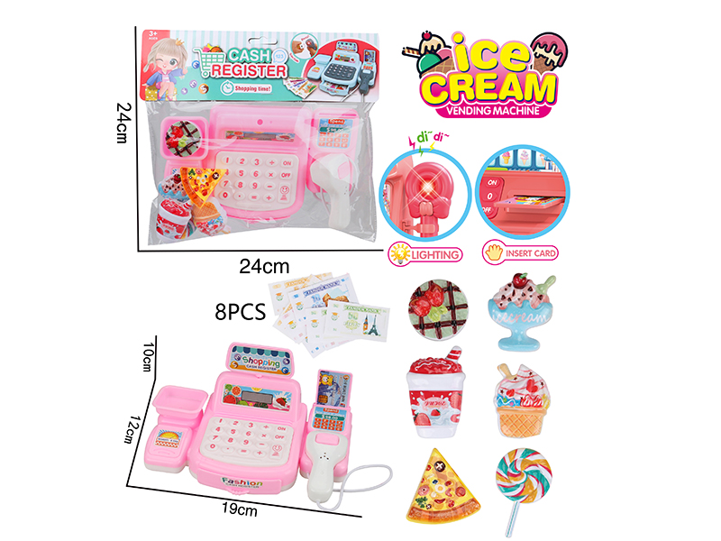 Simulated Cash Register With Light And Sound(Pink)