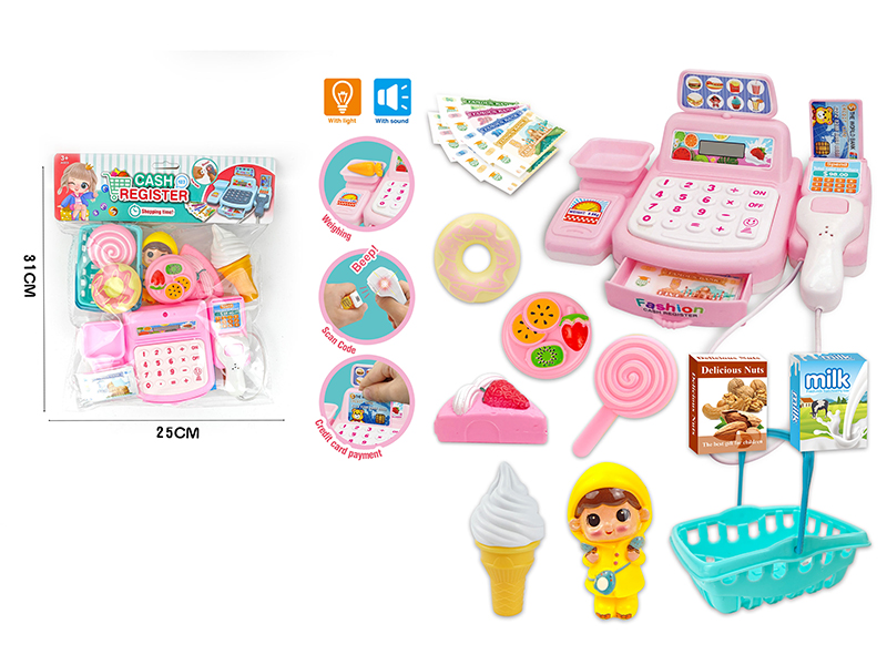 Simulated Cash Register With Light And Sound(Pink)