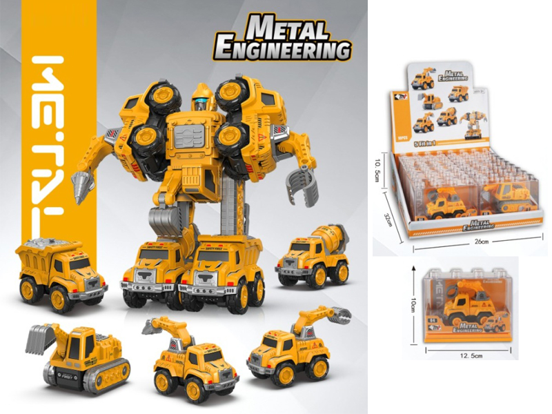 10PCS Alloy Engineering Transformable Robot