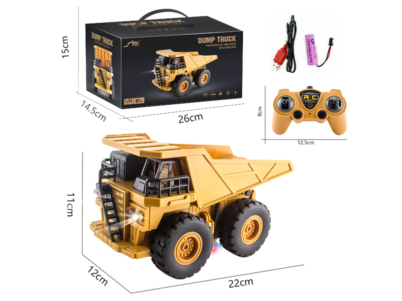 1:24 2.4G 6CH R/C Heavy Industry Dump Truck With Light