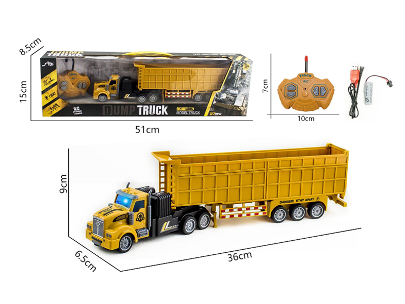 1:48 4CH R/C Self Dumping Engineering Trailer With Light