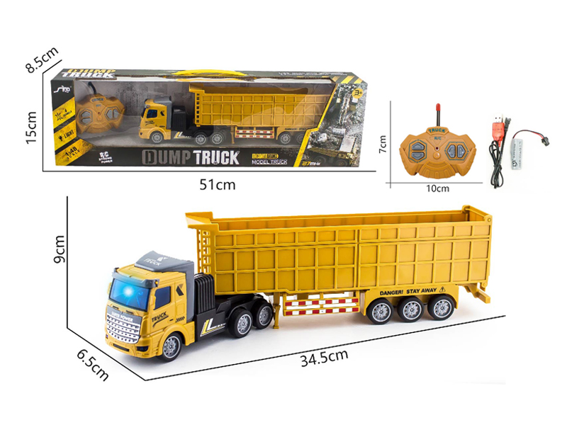 1:48 4CH R/C Self Dumping Engineering Trailer With Light