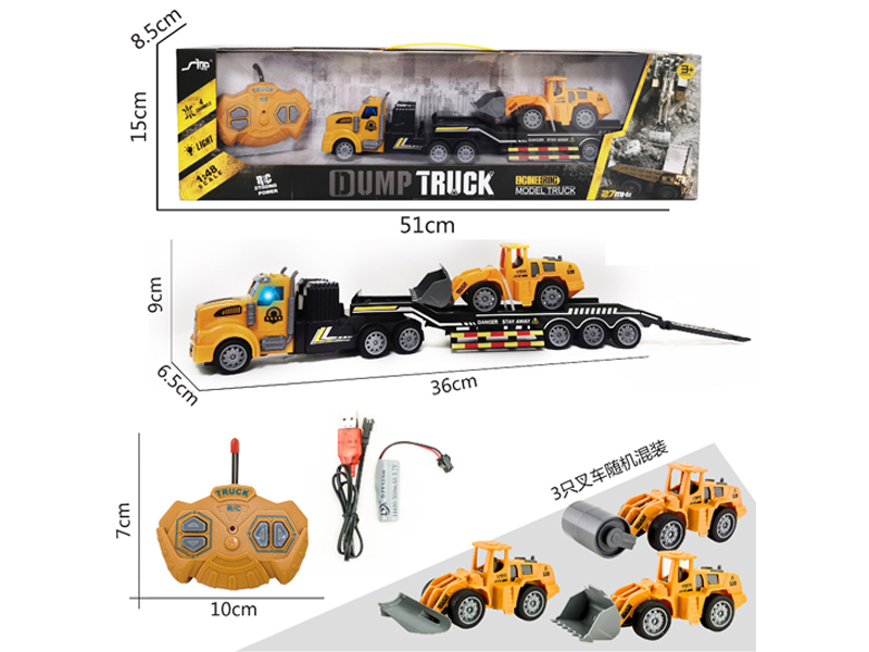 1:48 4CH R/C Single-Layer Engineering Transport Vehicle With Light