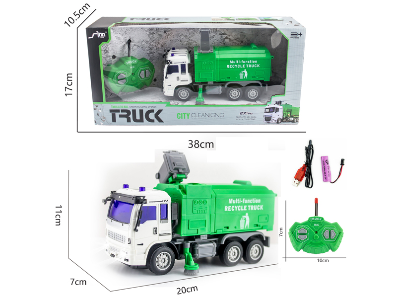 1:30 4CH R/C Sweeping Sanitation Vehicle With Light