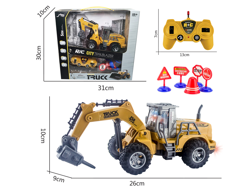 1:30 5CH R/C High Arm Drilling Engineering Vehicle With Light