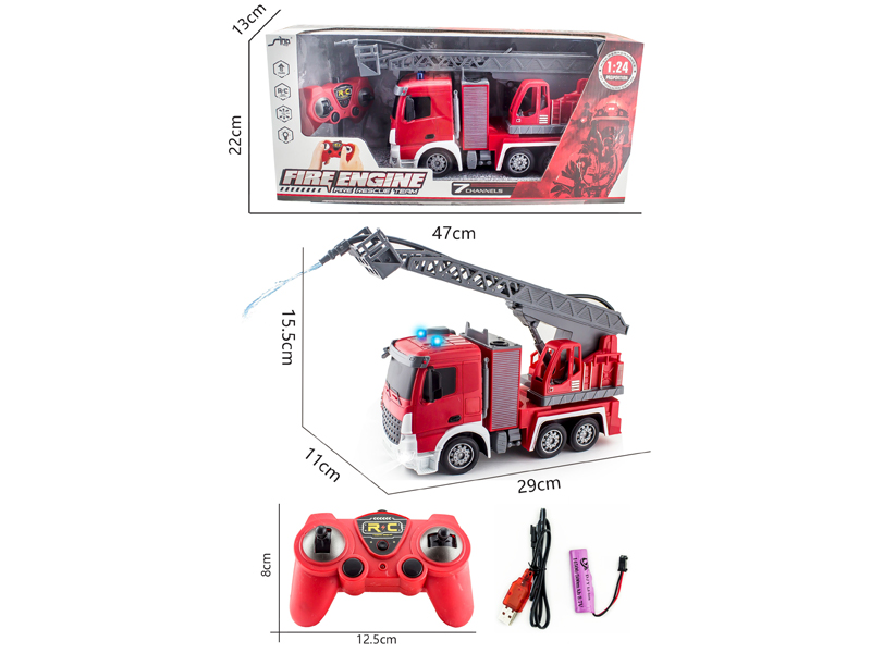 2.4G 1:24 7CH R/C Fire Engine With Light