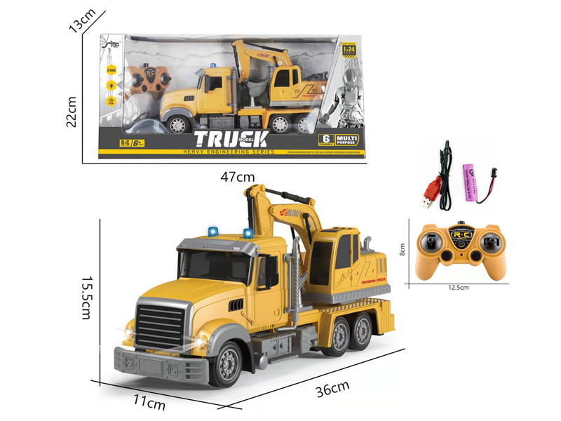 2.4G 1:24 6CH R/C Excavation Engineering Vehicle With Light