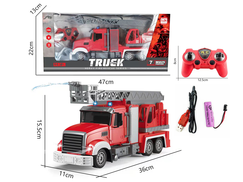 2.4G 1:24 7CH R/C Fire Engine With Light