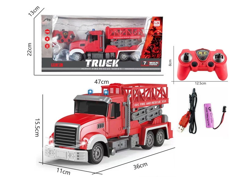 2.4G 1:24 6CH R/C Fire Engine With Light