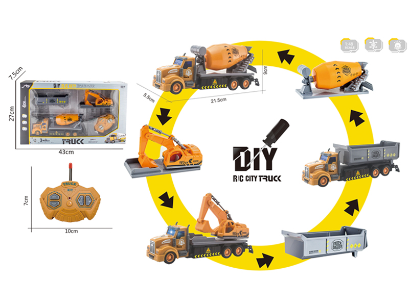 1:48 4CH R/C Alloy Engineering Vehicle With Light