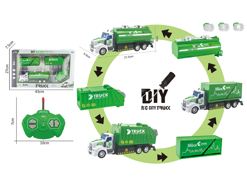 1:48 4CH R/C Alloy Sanitation Truck With Light