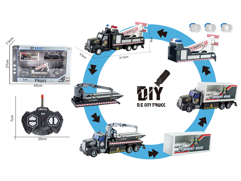 1:48 4CH R/C Alloy Traffic Rescue Vehicle With Light