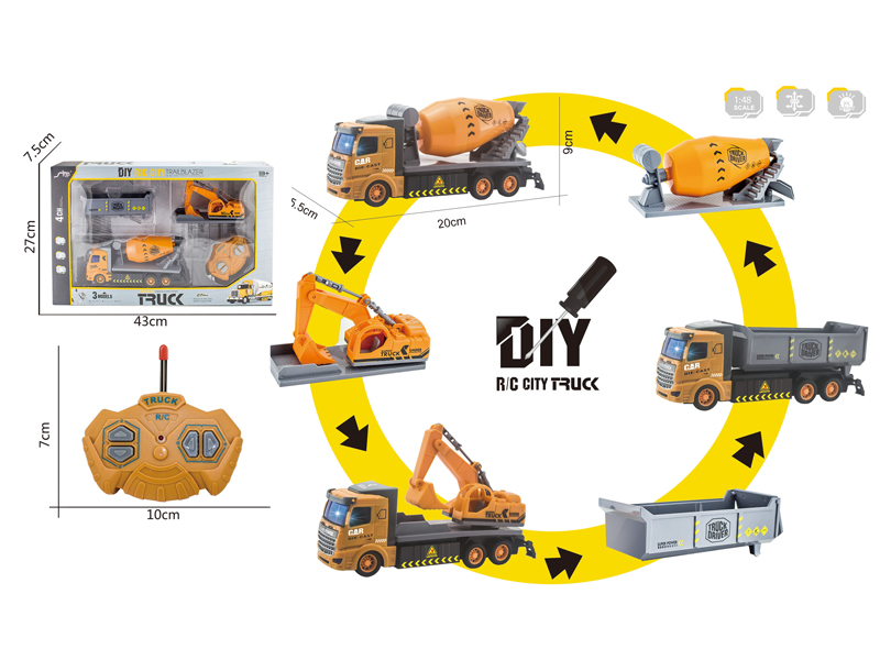 1:48 4CH R/C Alloy Engineering Vehicle With Light