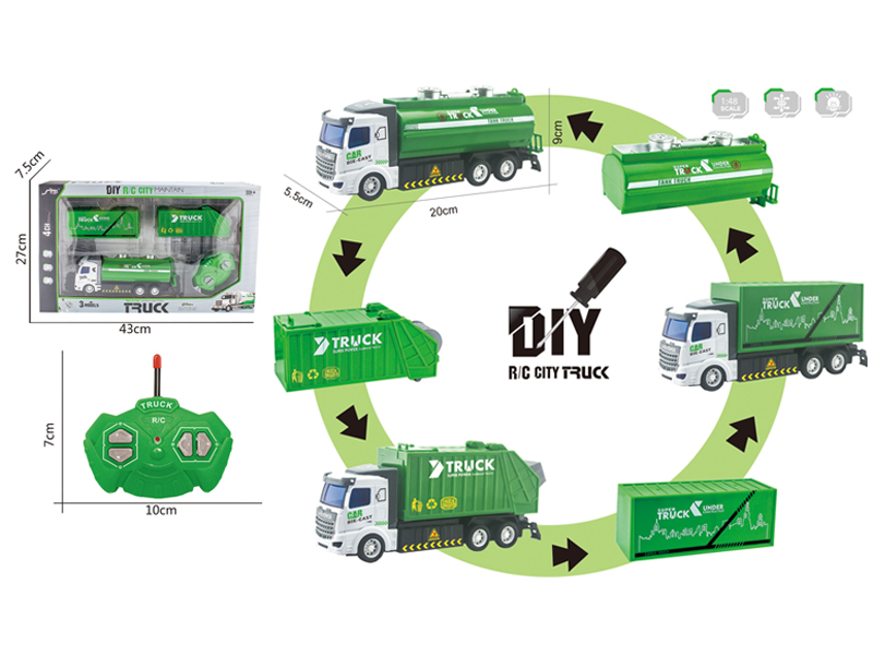 1:48 4CH R/C Alloy Sanitation Truck With Light
