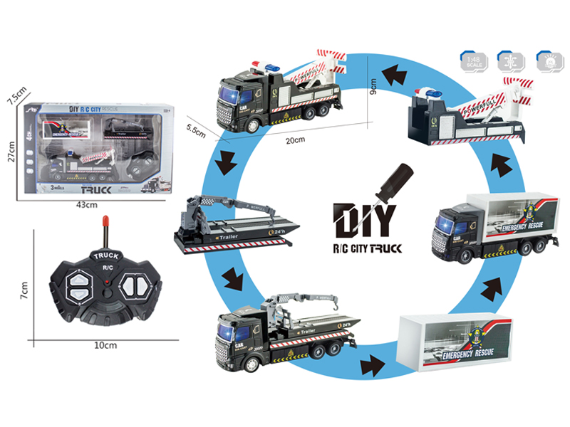 1:48 4CH R/C Alloy Traffic Rescue Vehicle With Light