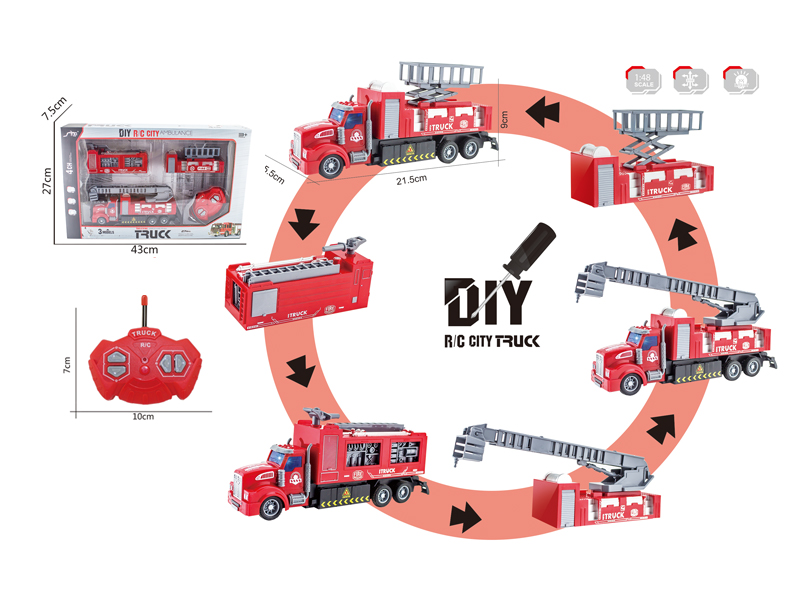 1:48 4CH R/C Fire Engine With Light