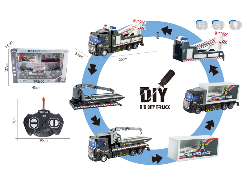 1:48 4CH R/C Traffic Rescue Vehicle With Light
