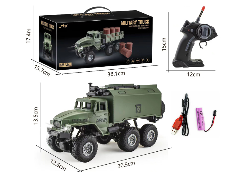 1:16 4CH R/C Six Wheeled Military Command Vehicle With Light