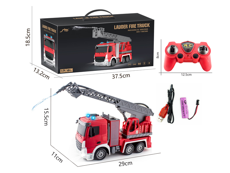 2.4G 1:24 7CH R/C Fire Engine With Light