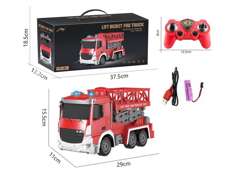 2.4G 1:24 6CH R/C Fire Engine With Light