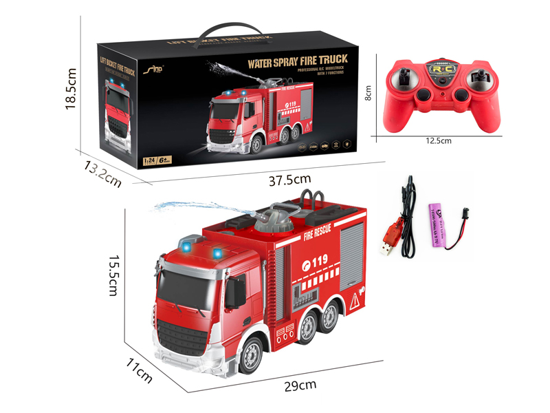 2.4G 1:24 7CH R/C Fire Engine With Light