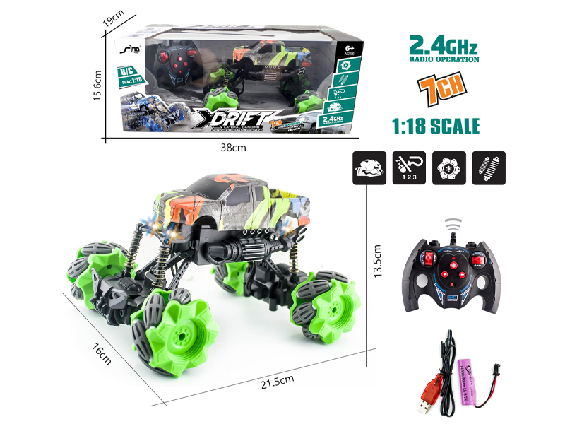 1:18  4WD R/C Stunt Pickup Climbing Car With Light