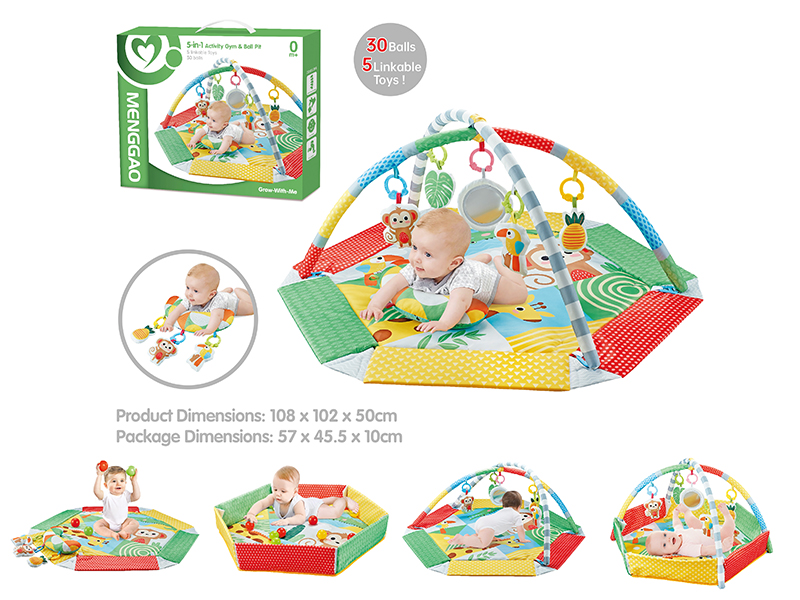 Activity Gym & Ball Pit(30PCS 5CM Ocean Balls, With Pillow)