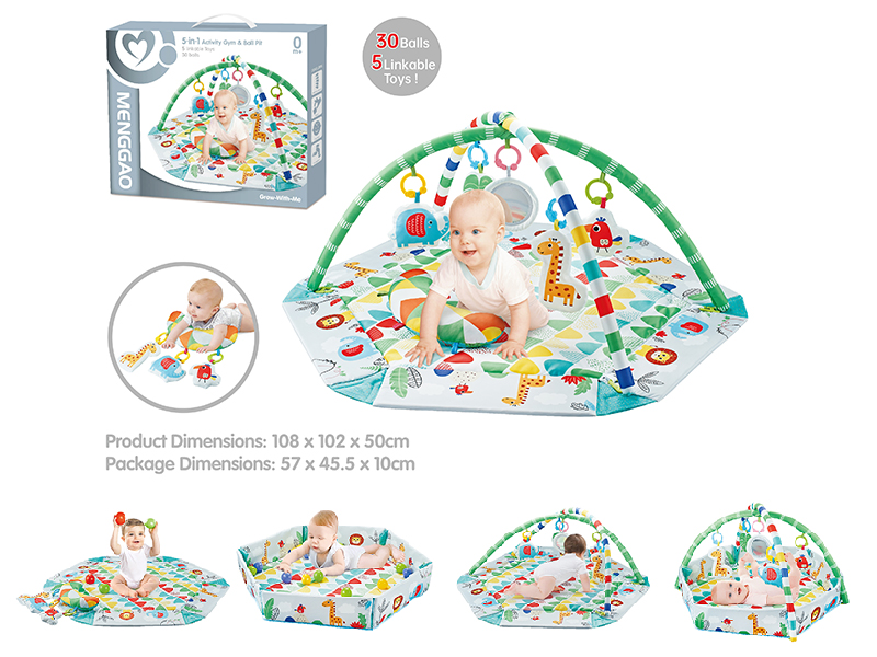 Activity Gym & Ball Pit(30PCS 5CM Ocean Balls, With Pillow)