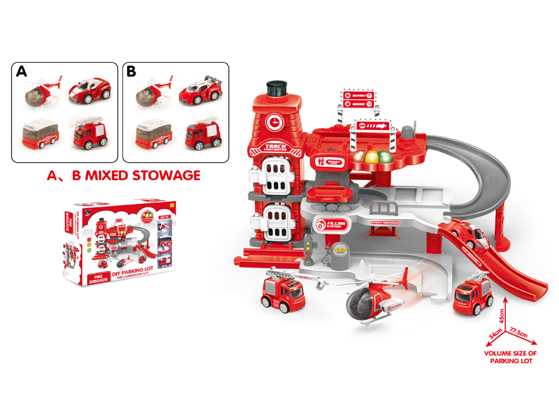 32PCS Cartoon Parking Lot (Fire Protection Series)
