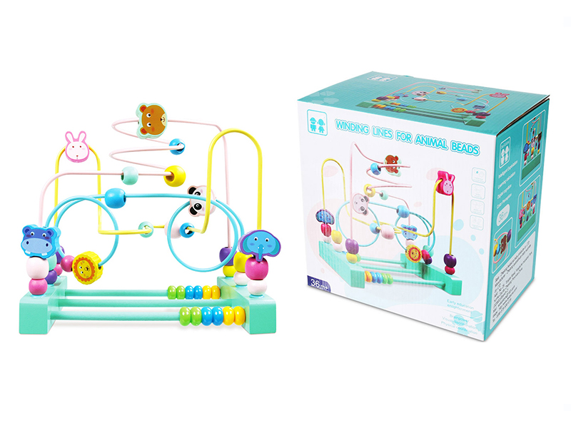 Wooden Macaron Animal Bead Wrapping