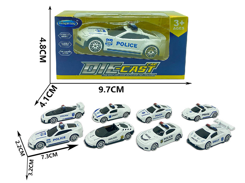 Slide Alloy Simulation Police Car 1PCS