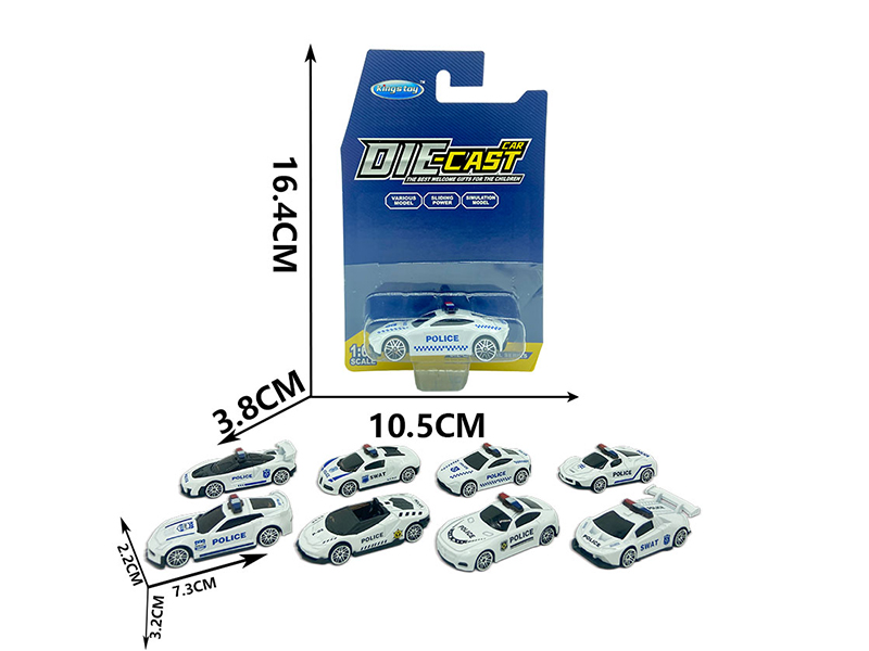 Slide Alloy Simulation Police Car 1PCS