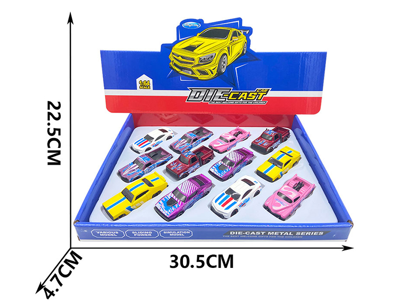 Slide Alloy Cars 12PCS