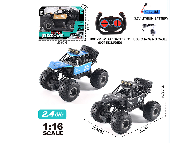 1:16 2.4G 4-Channel Remote Control Alloy Rock Crawler