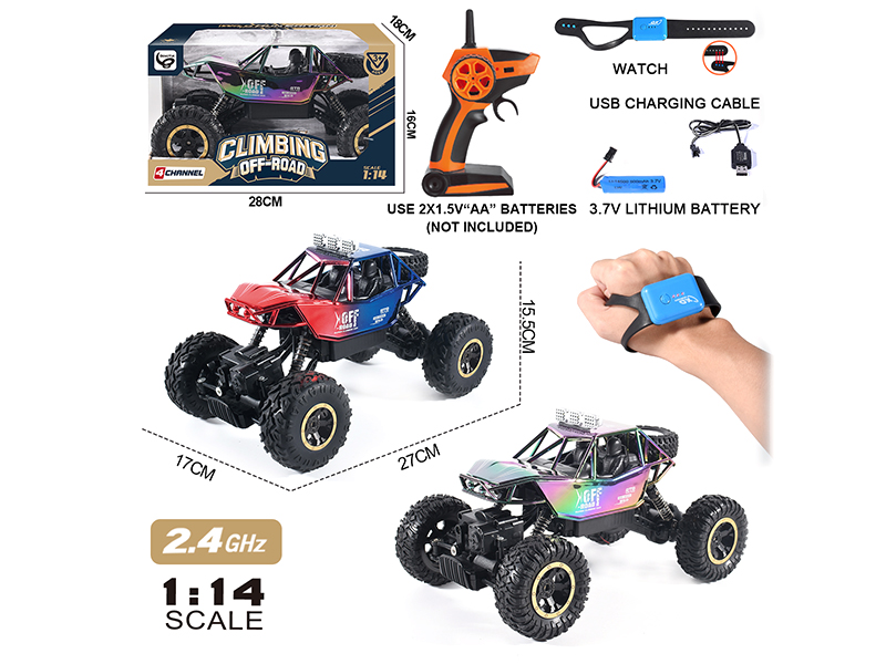 1:14 2.4G 4-Channel Remote Control Rock Crawler With Watch Remote Control(Included Batteries)