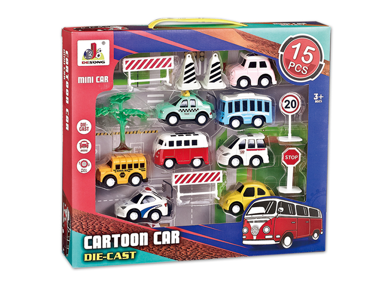 Pull Back Alloy Mini Cars Set 15pcs