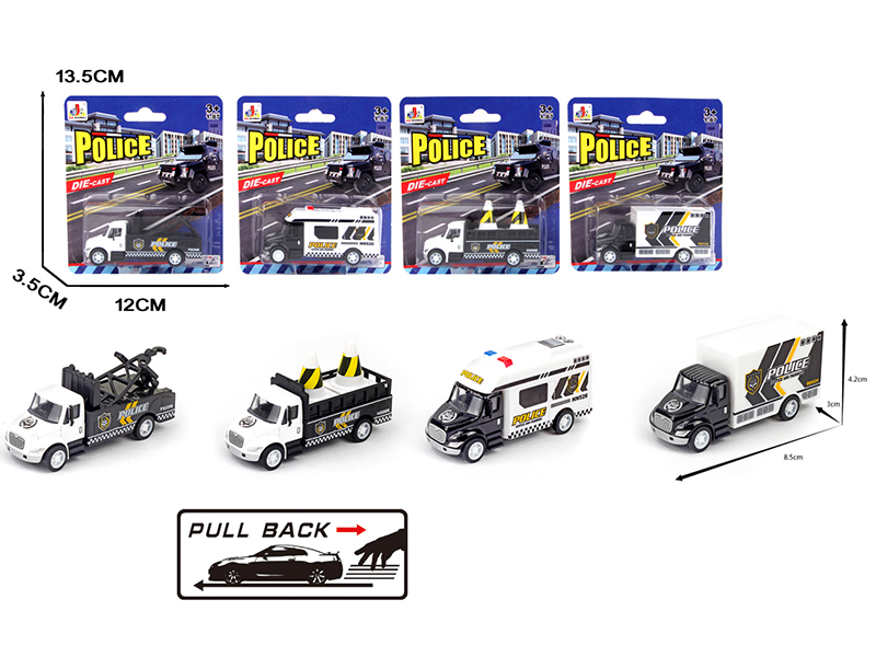 1:87 Pull Back Alloy Simulated Police Car
