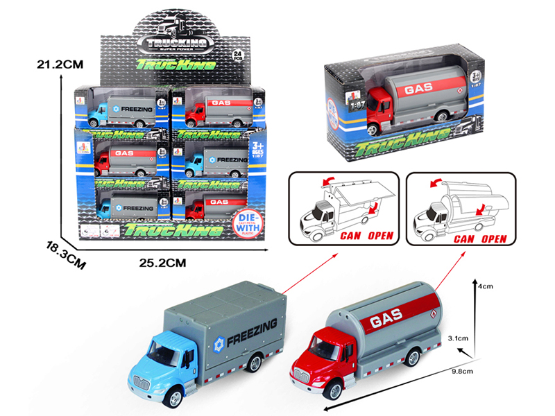 1:87 Alloy Oil Tanker Truck/Container Truck 24PCS