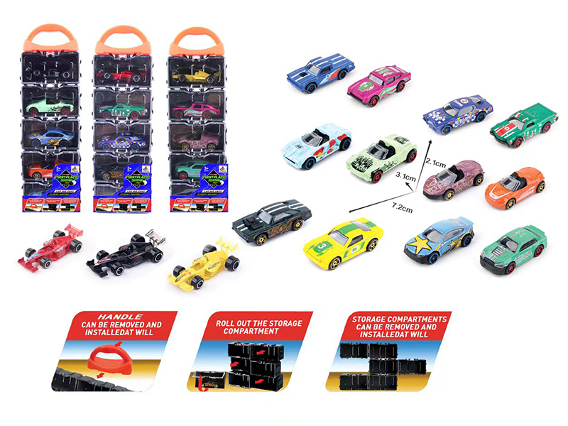 5pcs Slide Alloy Cars Storage Box